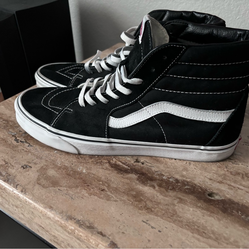 High top vans sk8 high black and white size 13